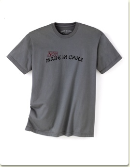 This dark cement "NOT Made in China" men's crew is $29.